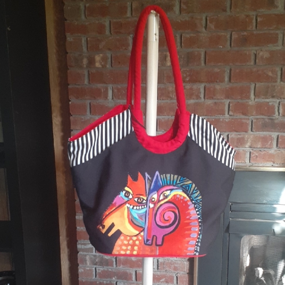 Laurel Burch Colorful Artistic Tote Bag